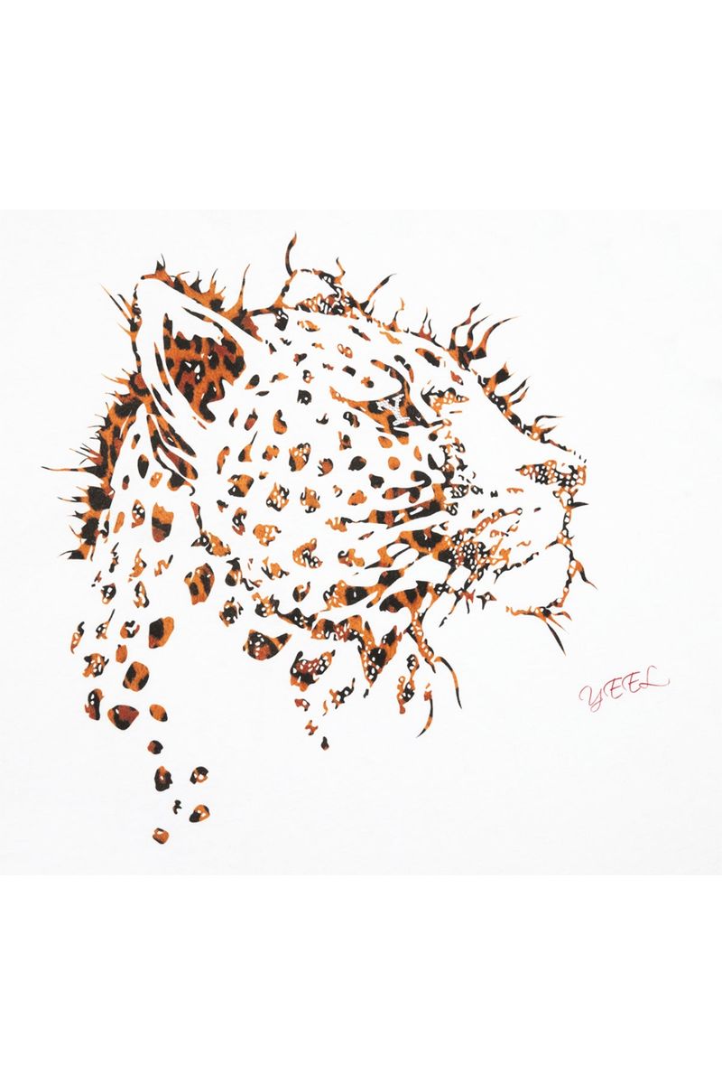 CHEETAH GRAPHIC OVERSIZED T-SHIRT WHITE