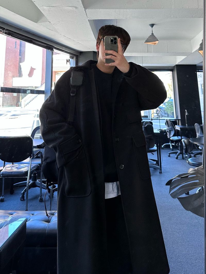 frang double pocket kara wool coat