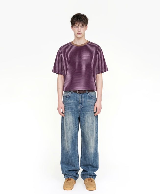 26SS★ Georgette Cool Stripe Short Sleeve T-shirt