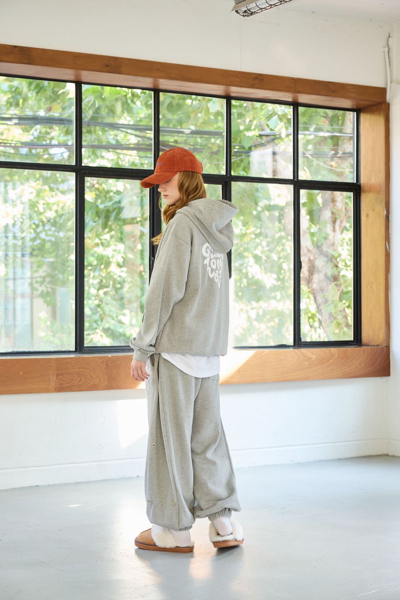GOODLUCK HEART SNAP OFF SWEAT PANTS / MELANGE