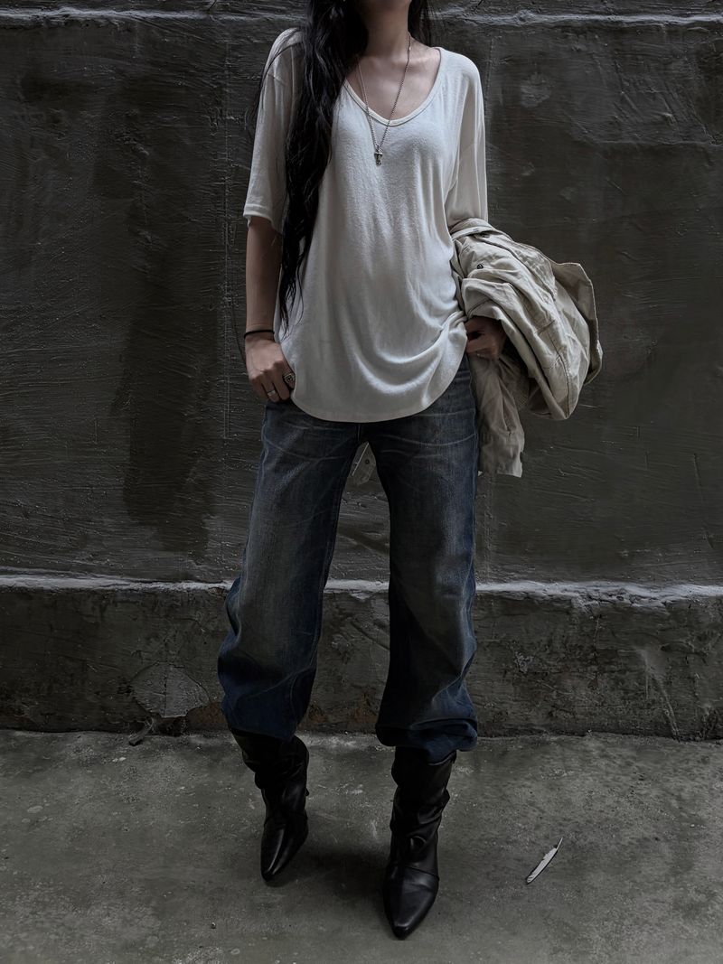 midrise cat-back denim