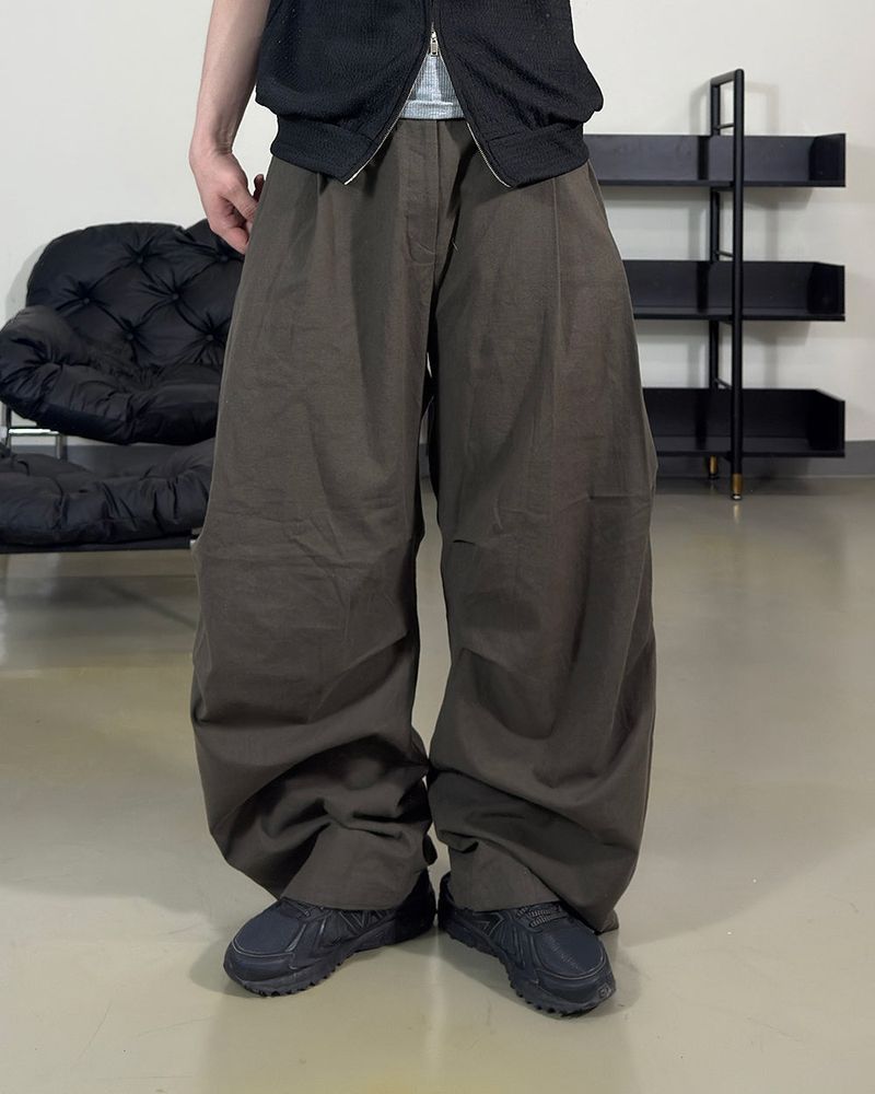 Aven Linen Two-Tuck Wide Pants