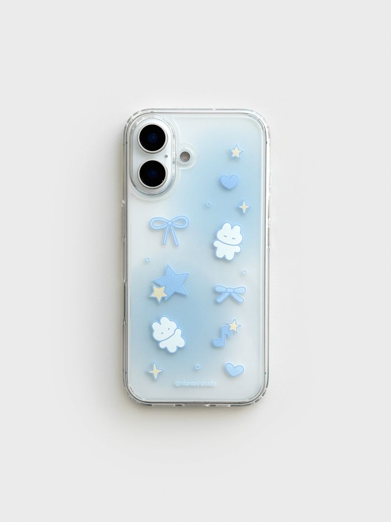 [Gel-hard] Star cat Phone case (Blue) (only case)
