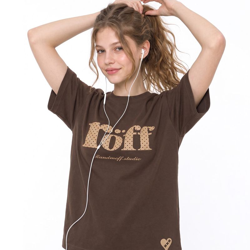 RÖFF TYPE PLAY DOT T-SHIRT [CHOCO CRUNCH]