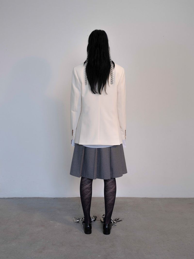 Cream Window Tailored Jacket