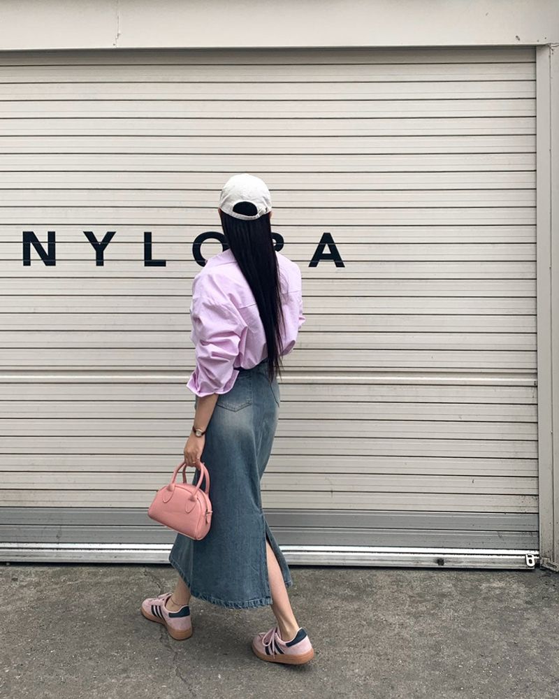 [BELLIDE MADE] SLIT LONG DENIM SKIRT