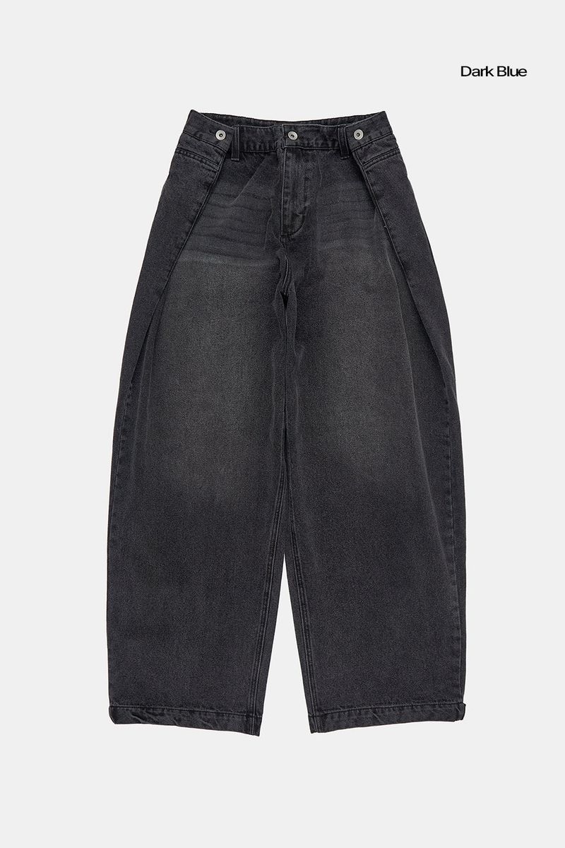 Simon folding wide denim pants