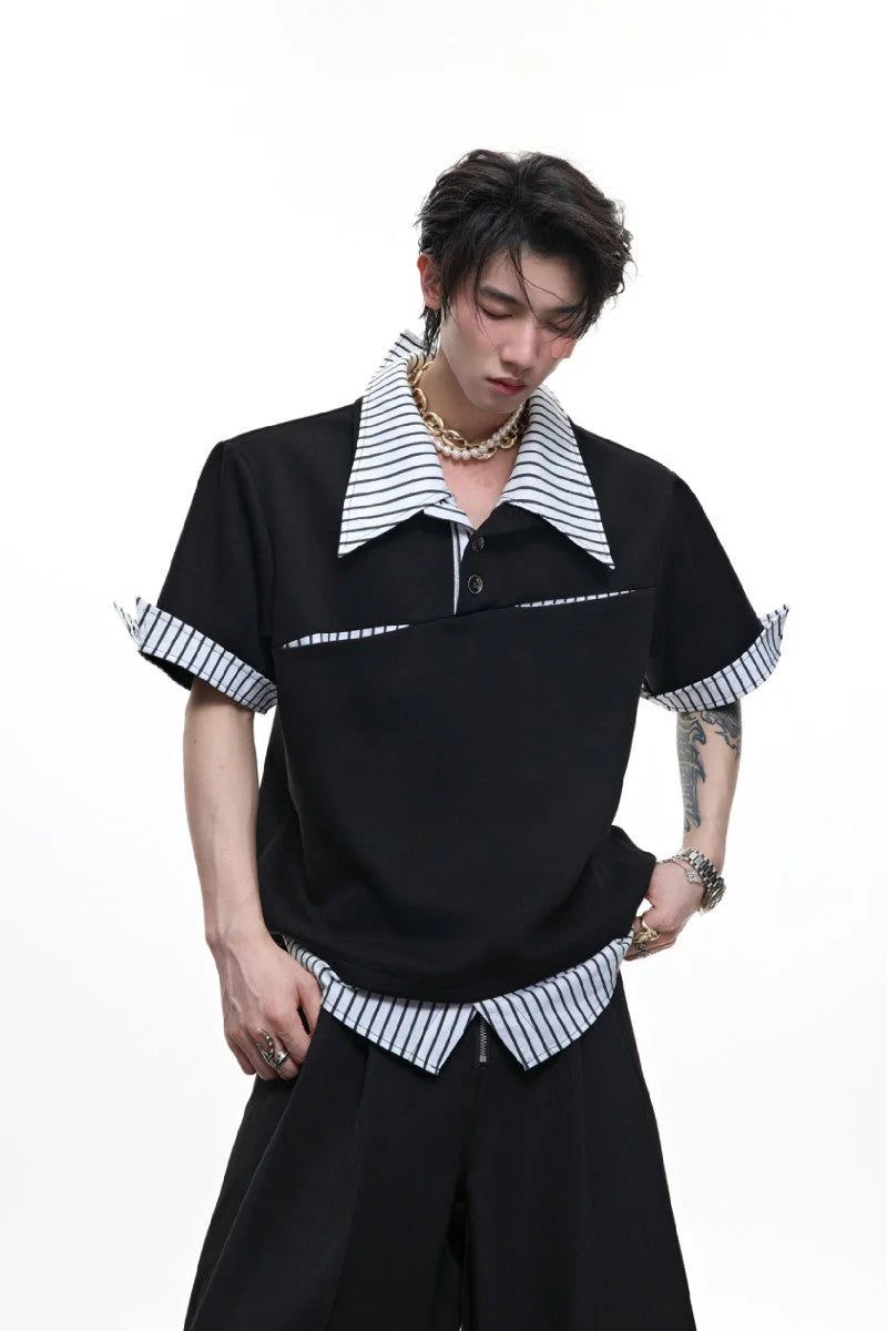 Argue Cultureの「Layered Stripe Polo Tee（Tops）」