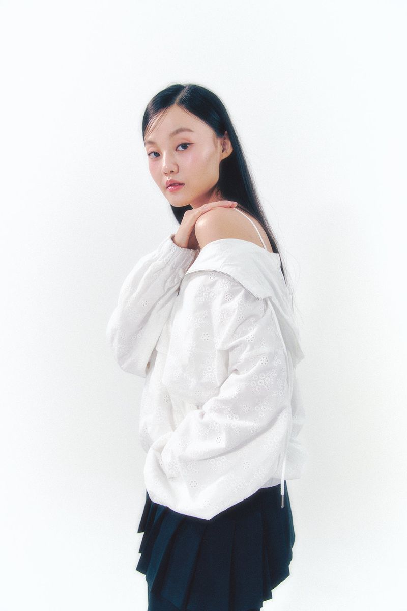 Lace Anorak Jumper White
