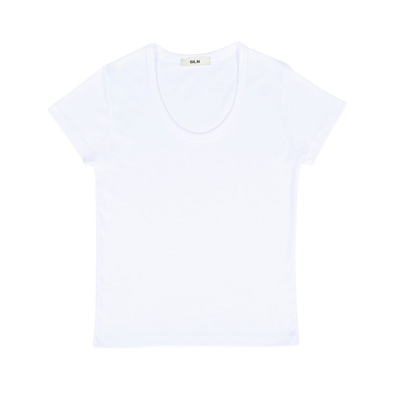 90's curved t-shirts (WHITE)