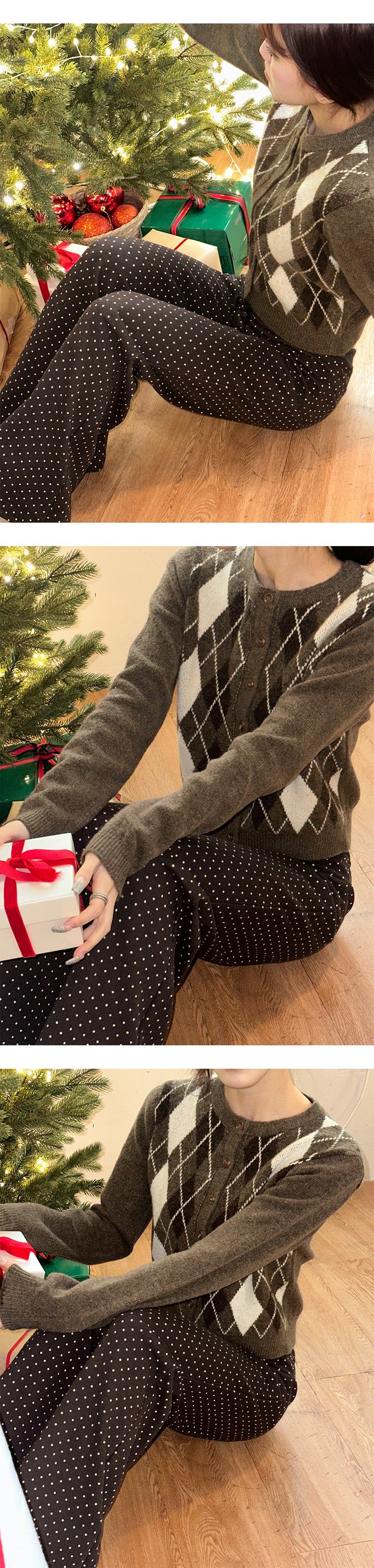 Dot row banding pants(3color)