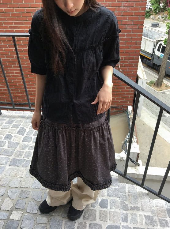 Dodo Lace Puff Short Sleeve Blouse