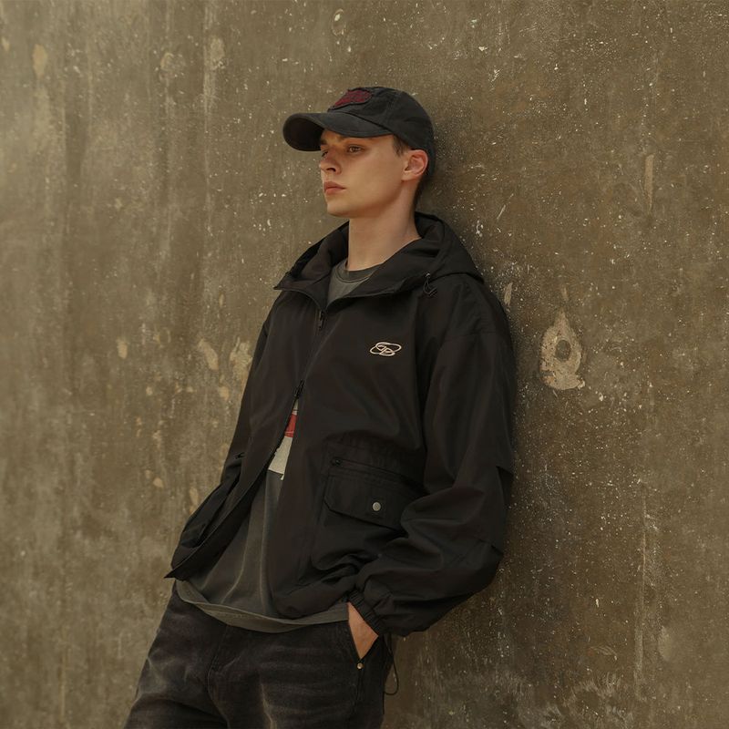 Oversize Pintuck Windbreaker