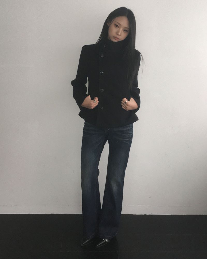 High neck coat