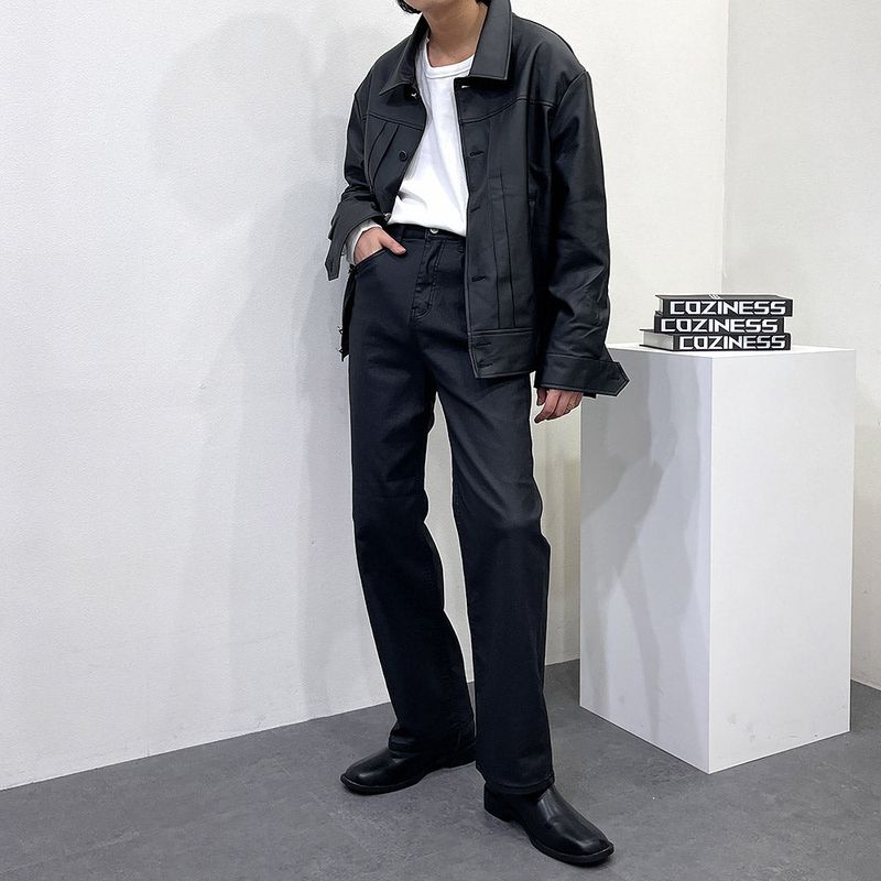 EV leather pin tuck jacket (3 colors)
