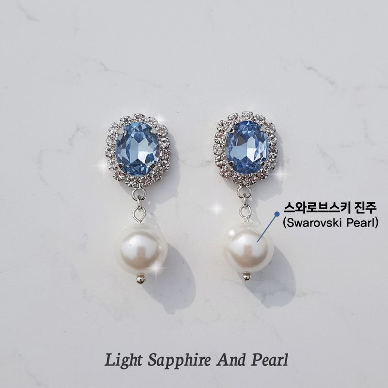 aimelbie（アイメルビー）の「ライトサファイアアンドパールイヤリング（アクセサリー）」