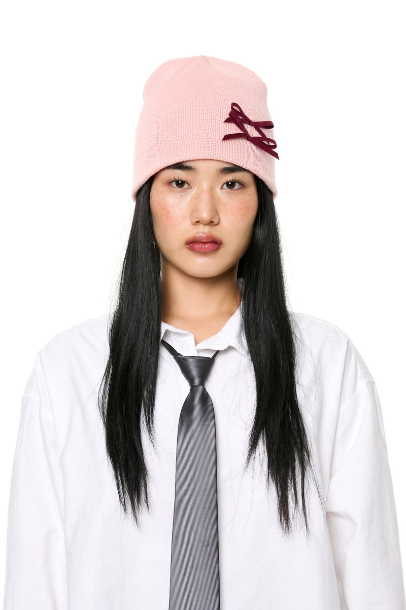 YONOSE（ヨノセ）の「MINI RIBBON BEANIE / PINK（Hats）」