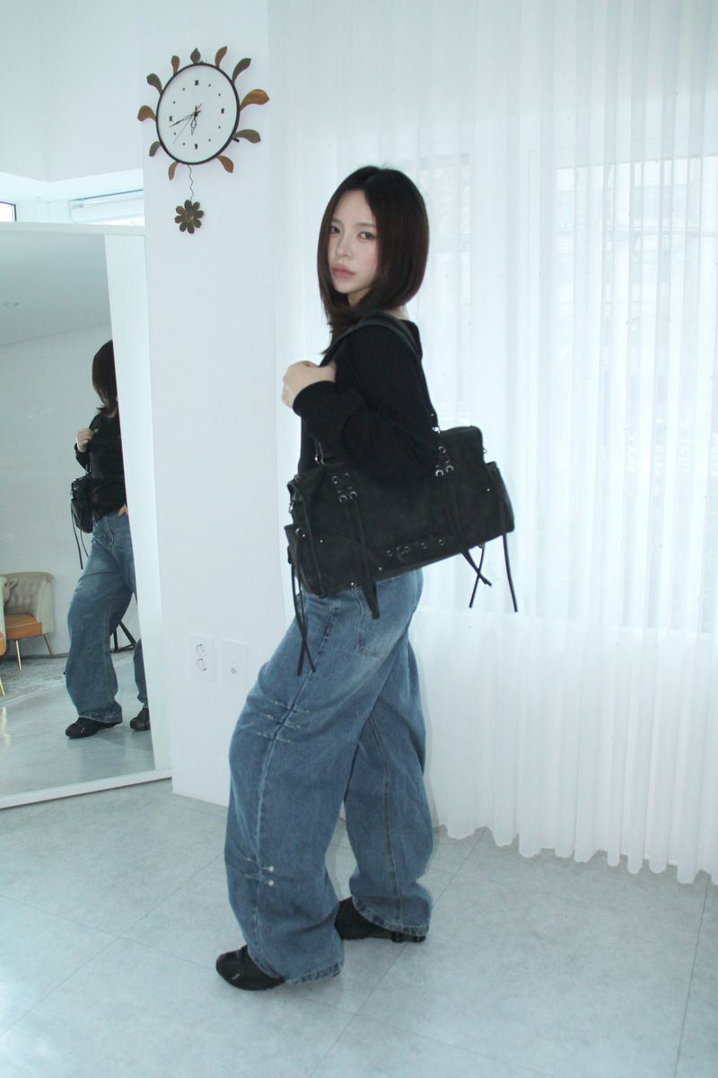 Stud Side Pintuck Wide Pants (2colors)