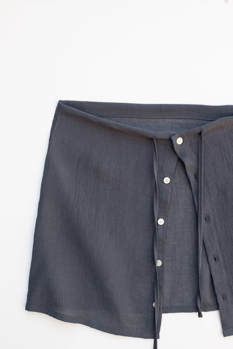 Pleat wrap cover up (Dark grey)