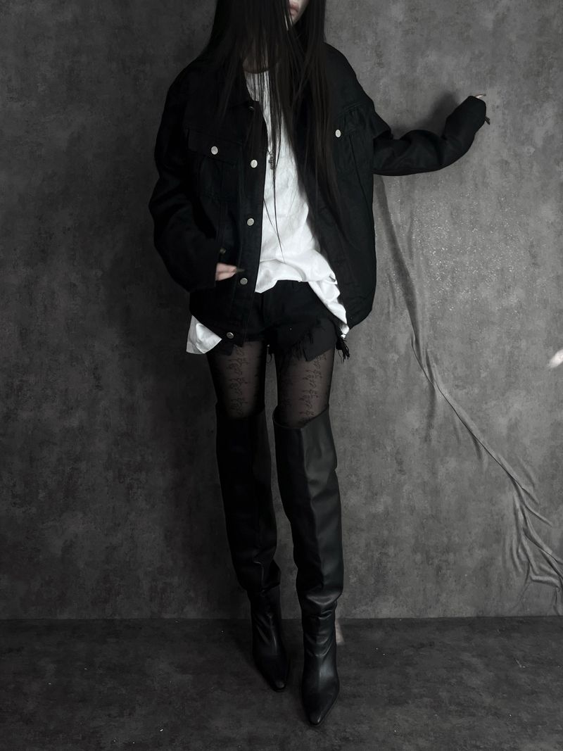 coated denim trucker jacket (unisex)