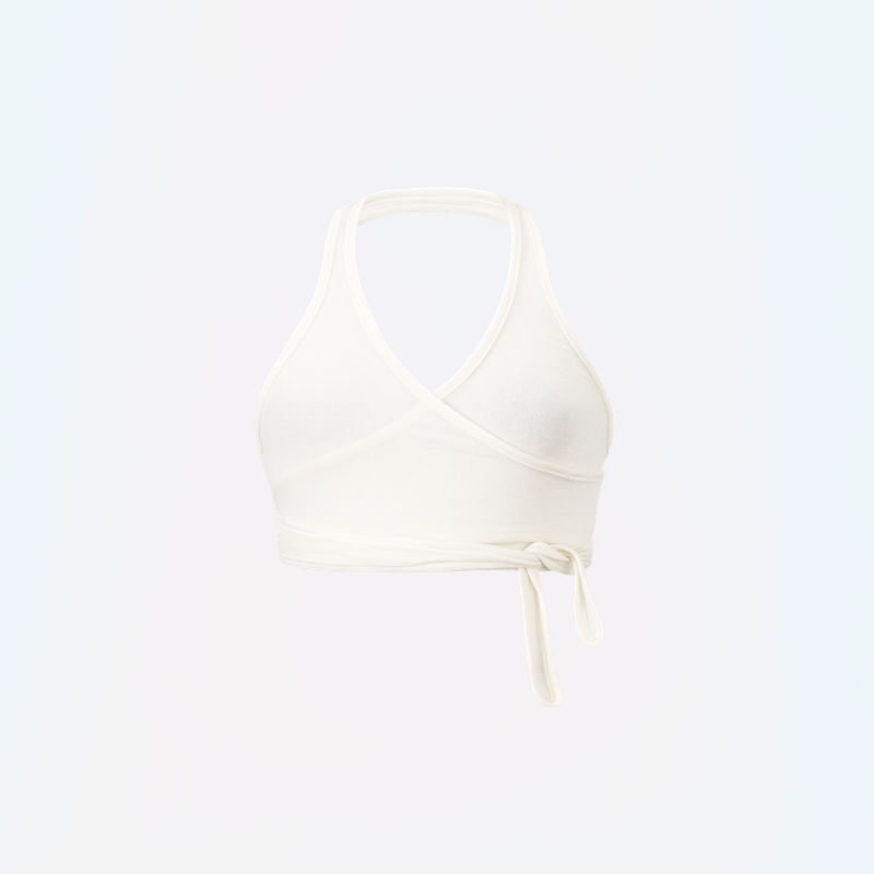 Halter Neck Sleeveless Shirt (White)