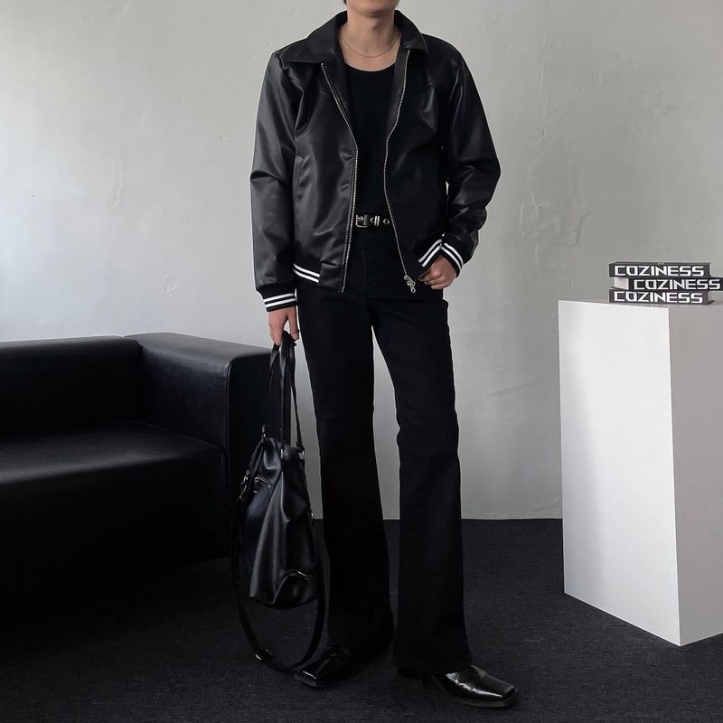 Louis Leather Sporty Crop Jacket (2 colors)