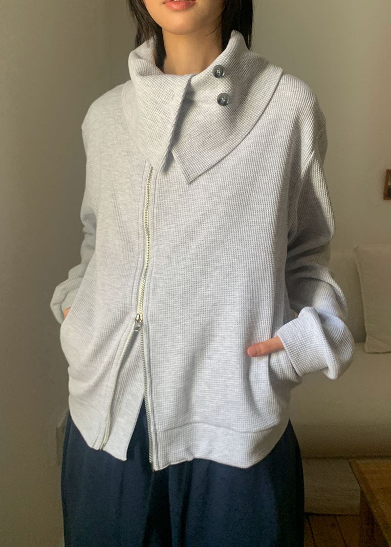 WAFFLE UNABAL ZIP-UP (2color)