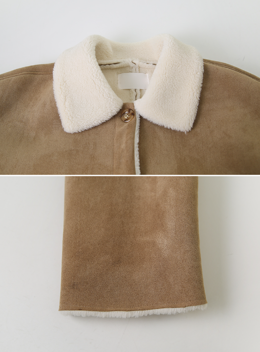 #Suede Boa Collar Half Mustang