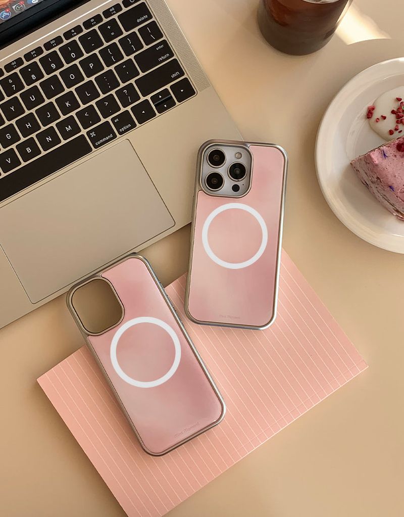 [MADE]ミスティブラッシュ シルバー エポキシ MagSafeバンパー iPhoneケース