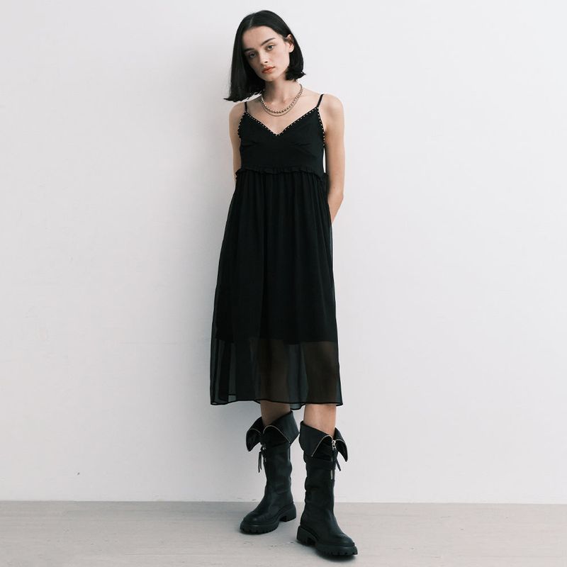 MIDNIGHT MOVE（ミッドナイトムーブ）の「スタッドワンピース (black)（ワンピース/ドレス）」