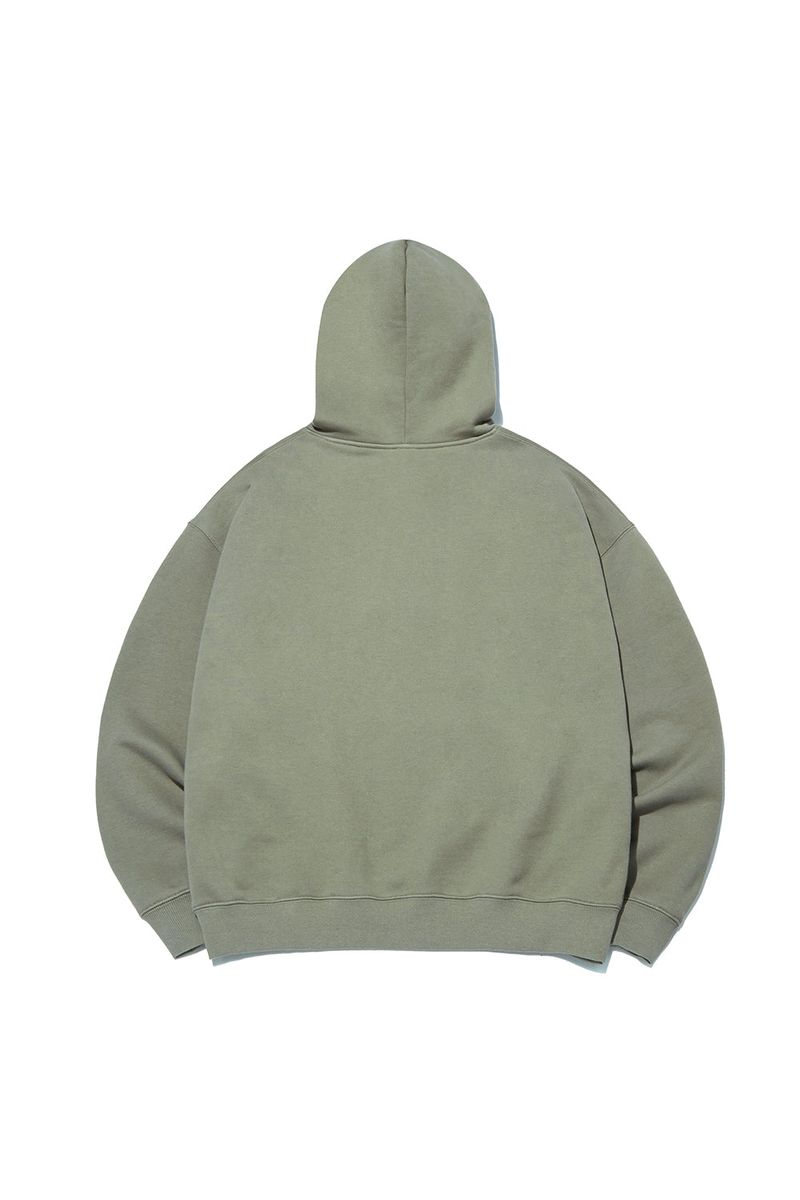 Square Graphic Hoodie_Moss Green