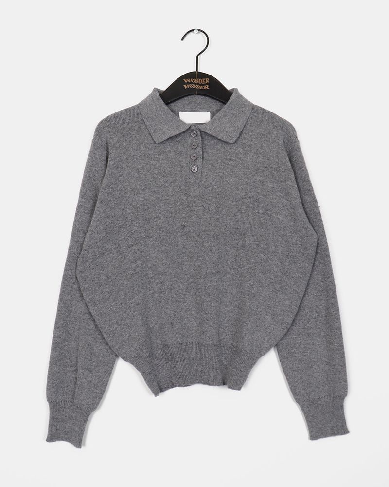cdan collar button slim fit knitwear