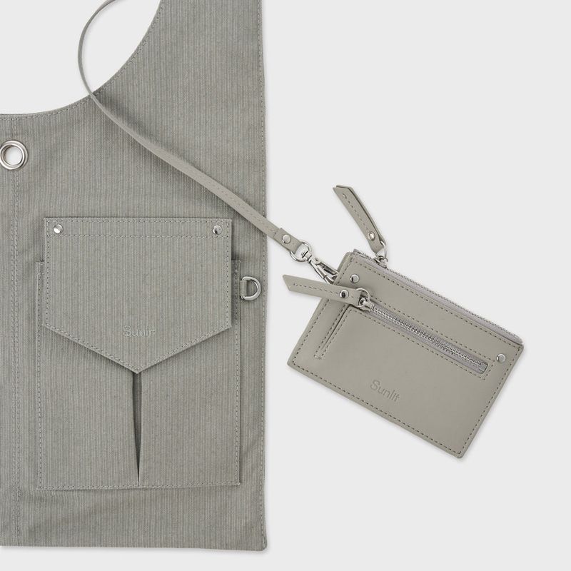 Fabric 2 Pocket Flat Cross Bag Set (Light Khaki)