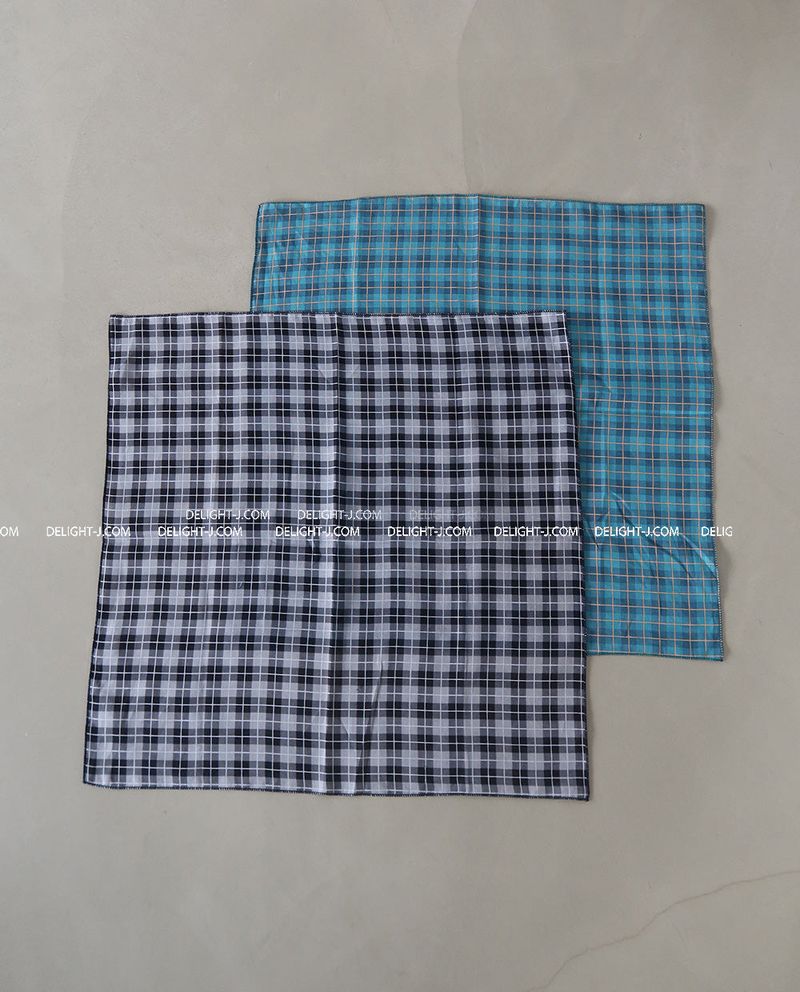 [UNISEX] Checkered linen square scarf