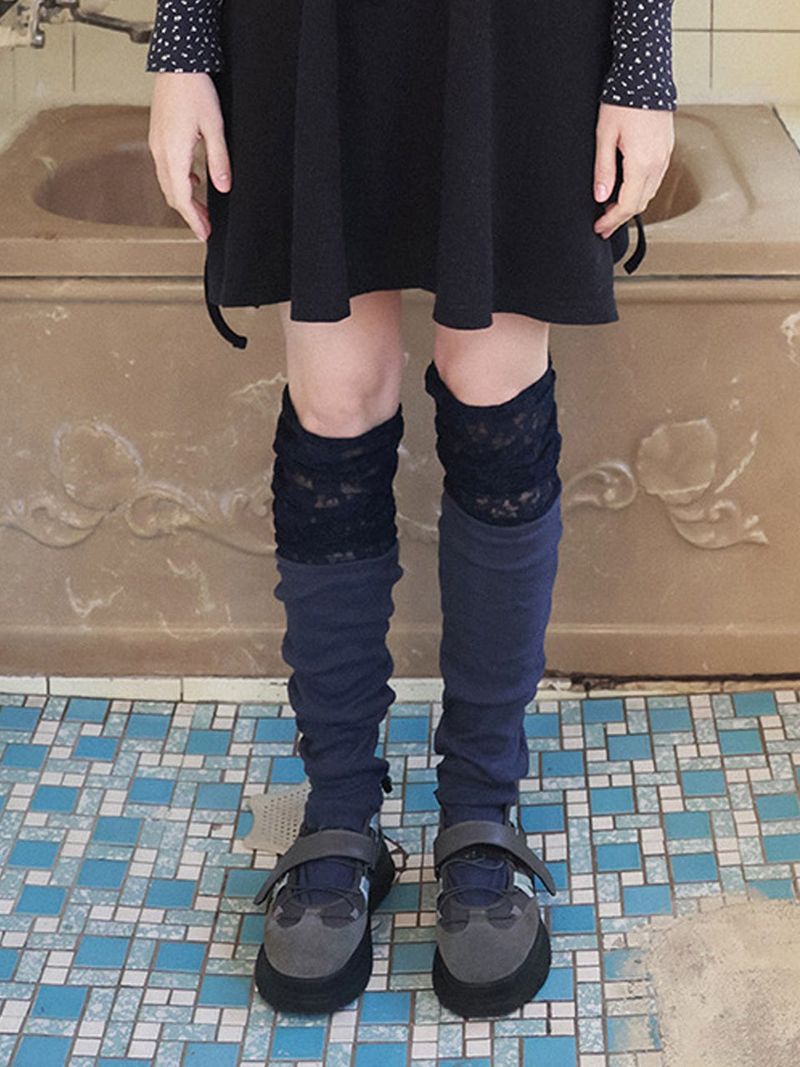 Fazed(フェイズド)の「レースレイヤーオーバーニーソックス / navy(ファッション小物)」
