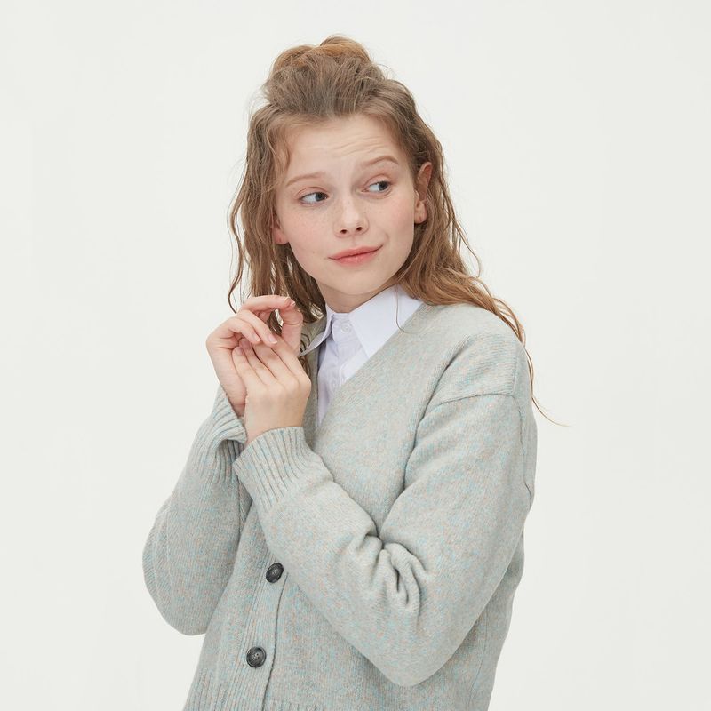 WOOL CROP KNIT CARDIGAN_MINT