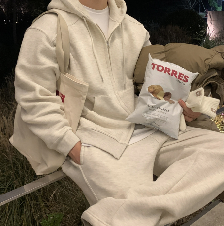 LOOKPLE（ルックプル）の「【Setup】Logane Base Brushed 2-WAY Hooded Zip-Up Setup（Setup）」
