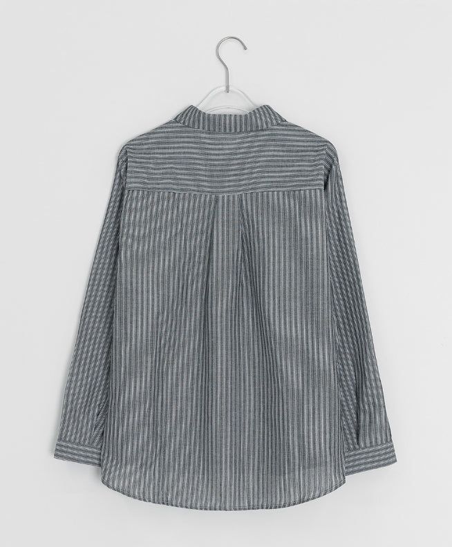 Hiche Stripe Basic Pocket Shirt