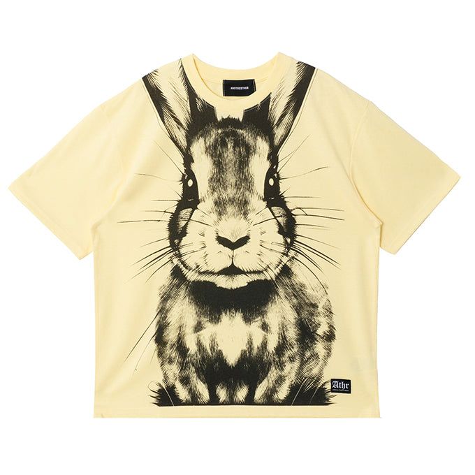 YELLOW BIG RABBIT LOOSE T-SHIRT