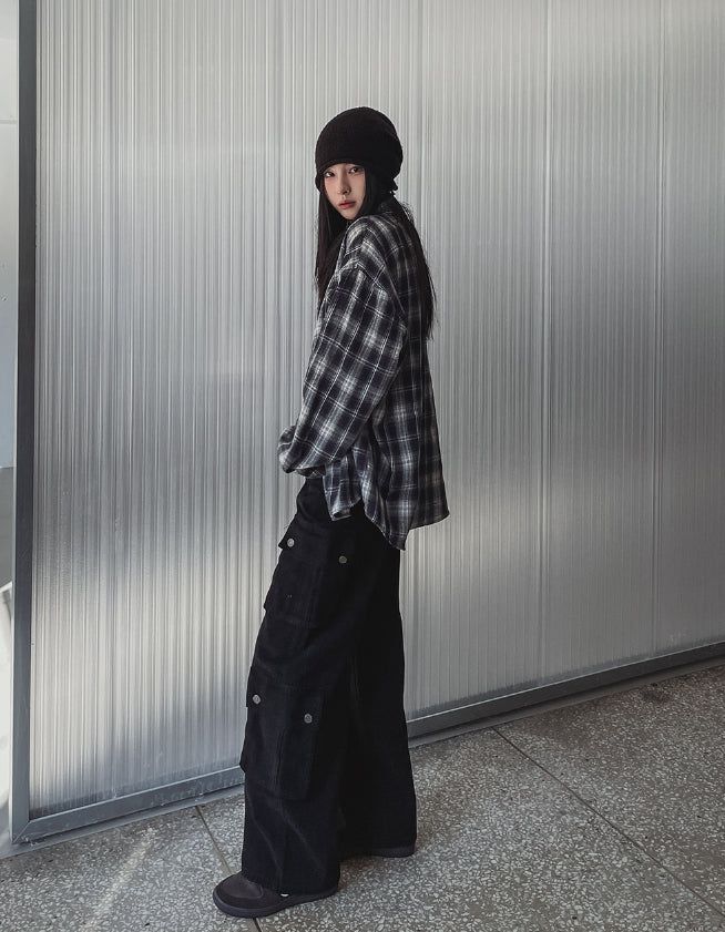 Torti cut stitch denim cargo pants