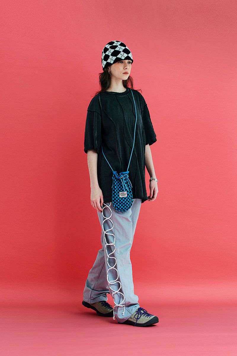 STRING NYLON PANTS / GREY