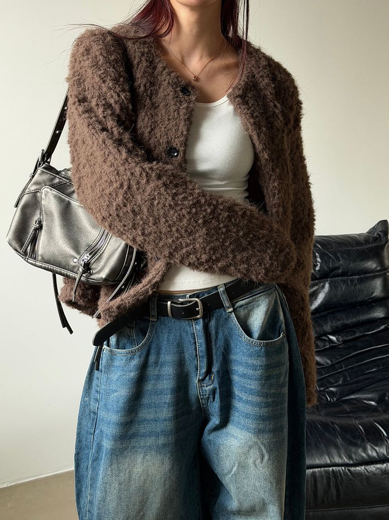MUZESEOUL（ミューズソウル）の「[Unisex] Alphaca fur cardigan(2color)（Tops）」