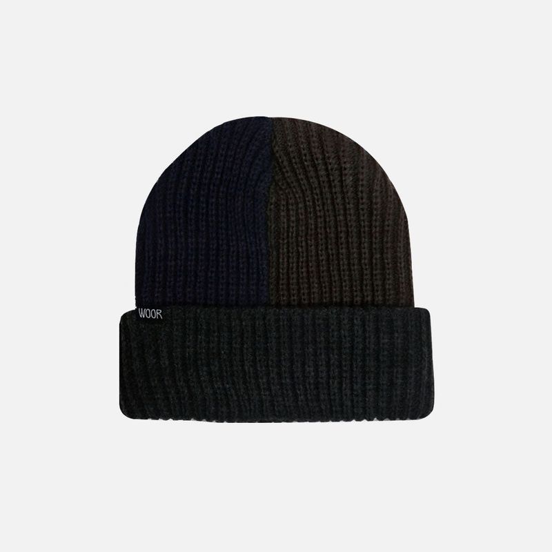 WOOR(ウール)の「3POINT CUFF BEANIE (CHOCOLATE)(Hats)」