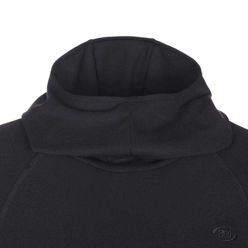 SLIT LONG SLEEVE HOODIE [BLACK]