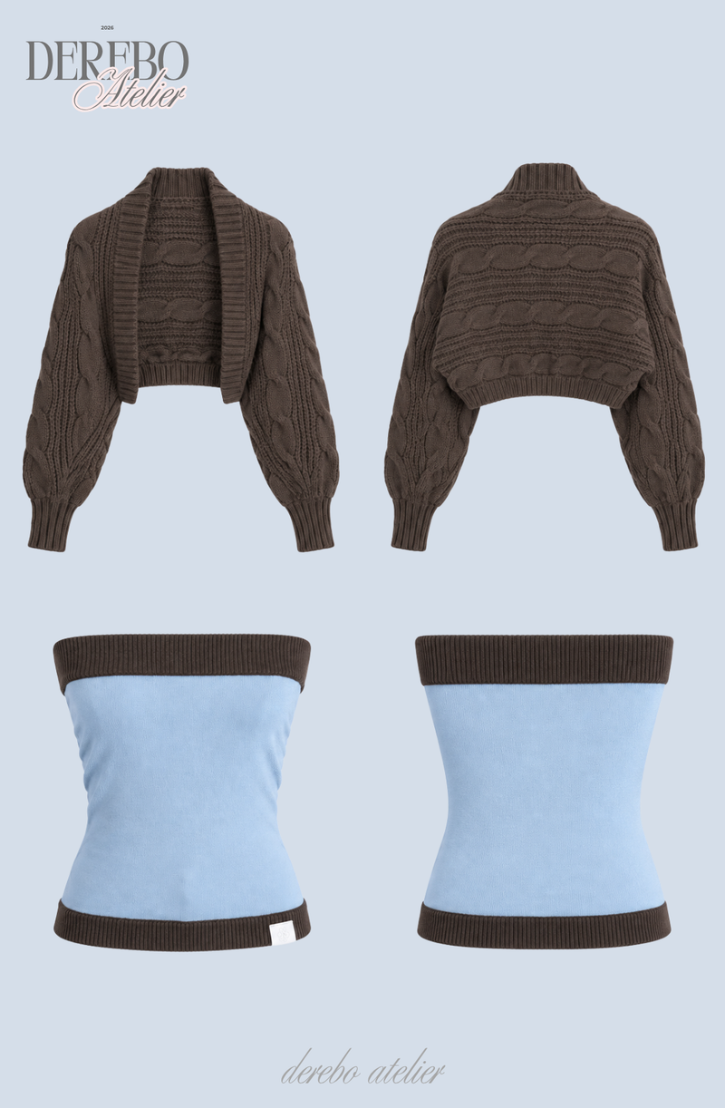 Blue Choco bolero cardigan top two-piece