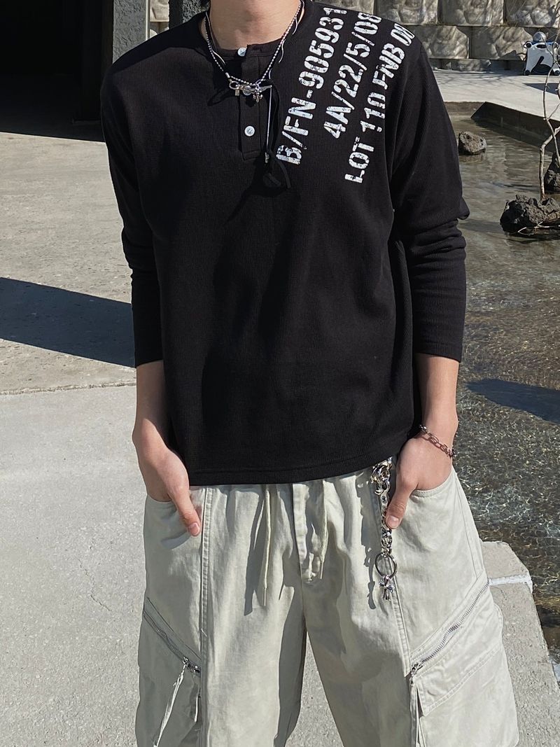 SSROOM（エスエスルーム）の「Lot Nine Waffle Long Sleeve Tee 4C（Tops）」