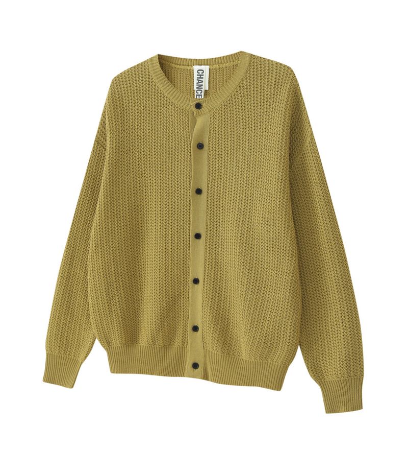 OLIVE WAFFLE CARDIGAN