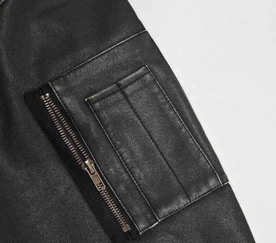 No.0925 VTG leather MA-1 JK