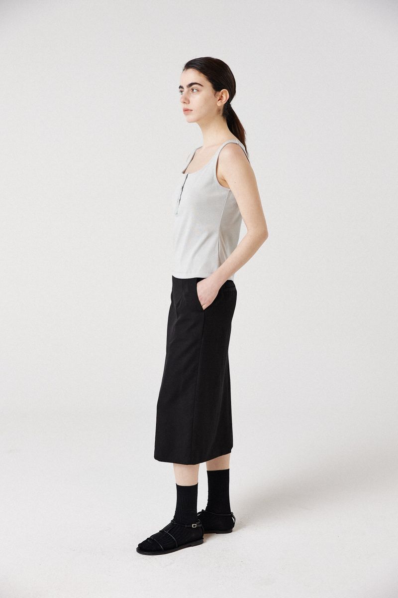 wool line midi skirt_black
