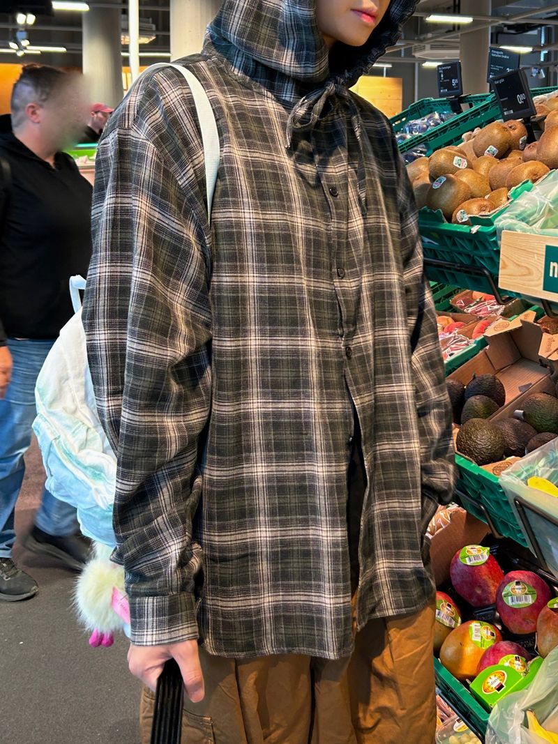 Authentic Hoodie Check Shirt 2C
